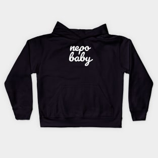 Nepo Baby White Cursive Typography Funny Kids Hoodie